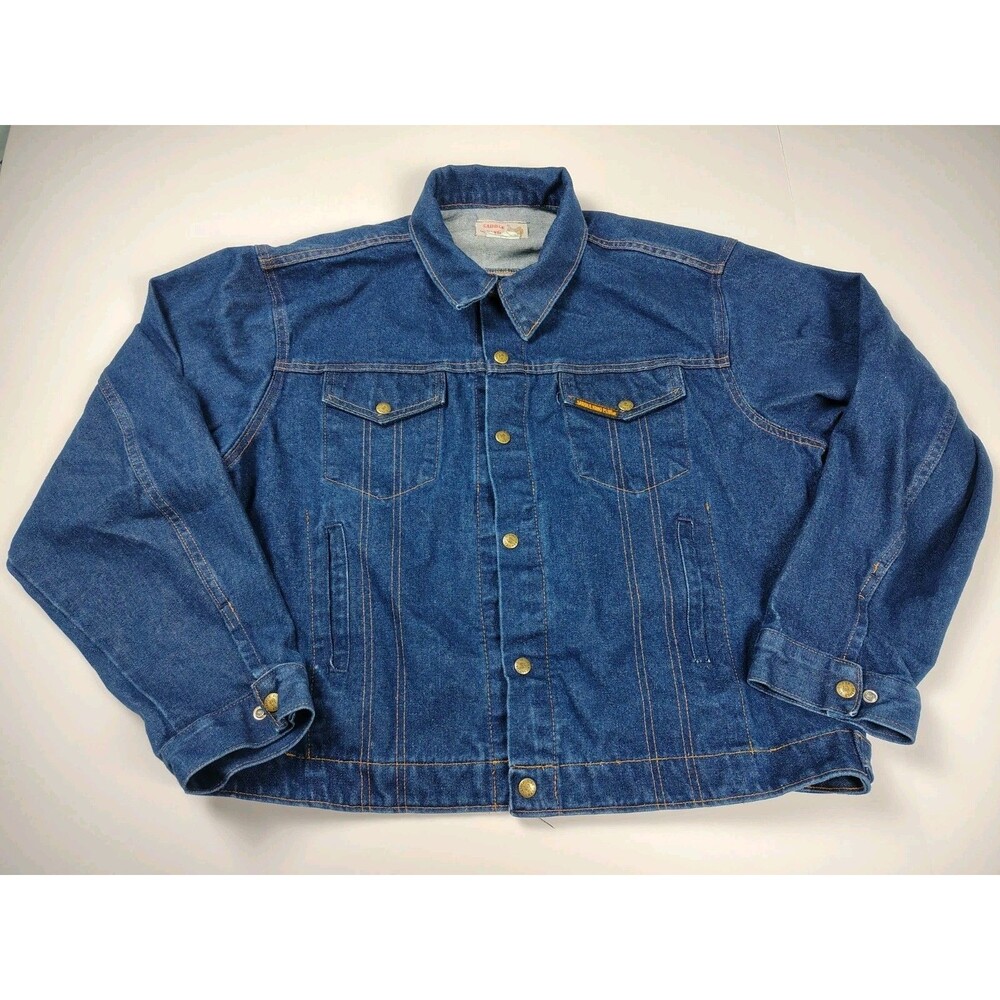Saddle King mens Denim Jacket Blue 50 Big Western Jean Trucker USA Made Vintage